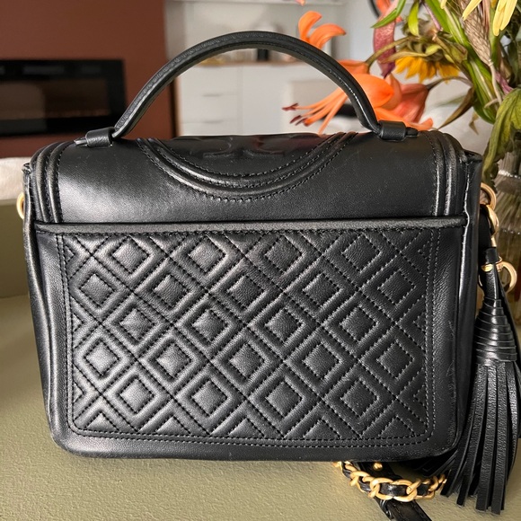 Tory Burch Flemming Black Leather Crossbody Bag - Picture 5 of 13